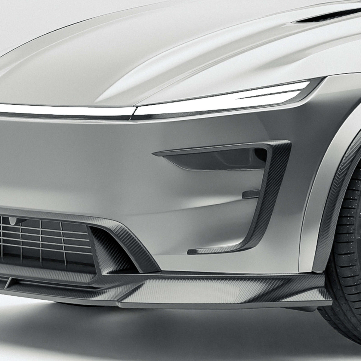 Tesla Model Y Juniper carbon fiber front bumper canards