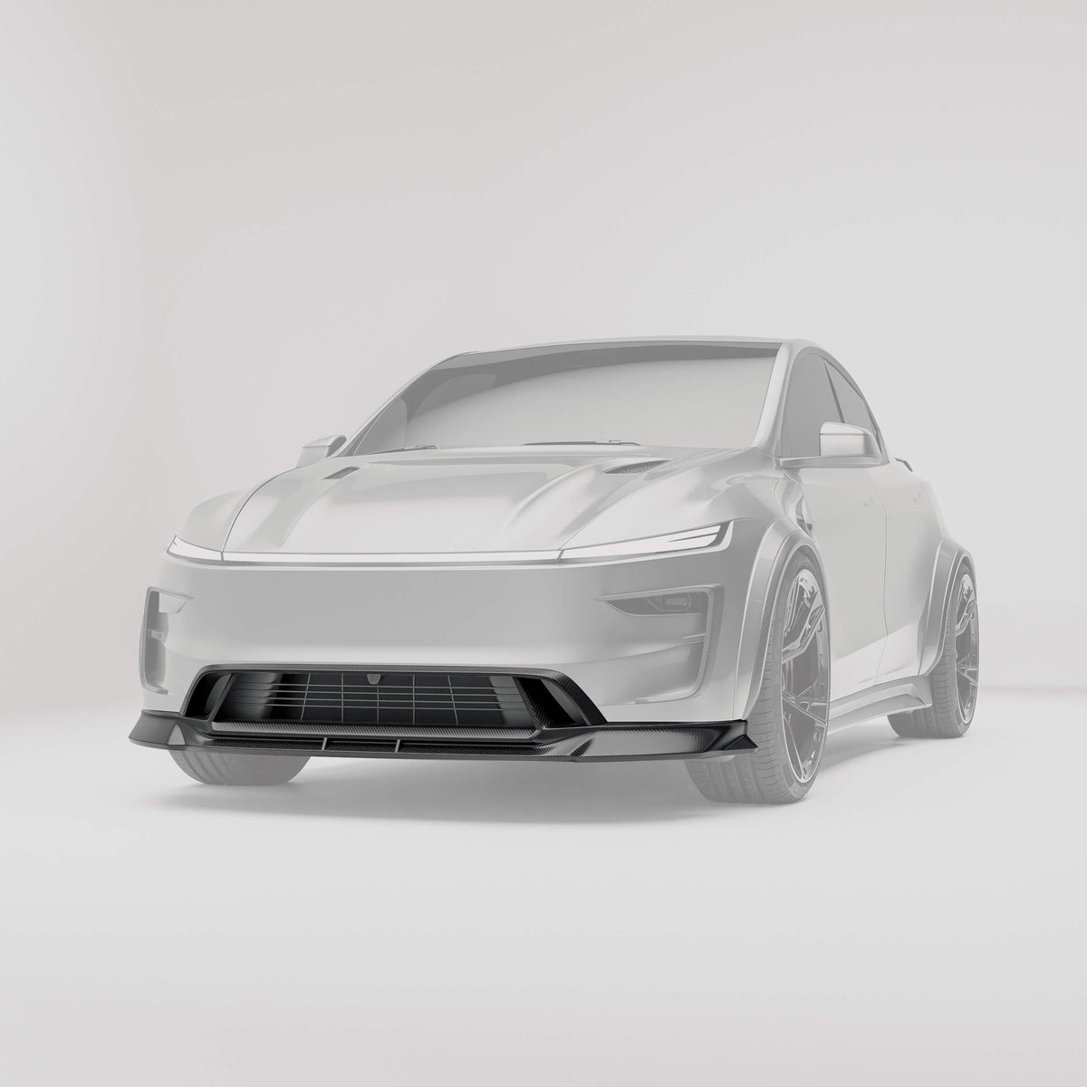 Tesla Model Y Juniper carbon fiber front lip full view