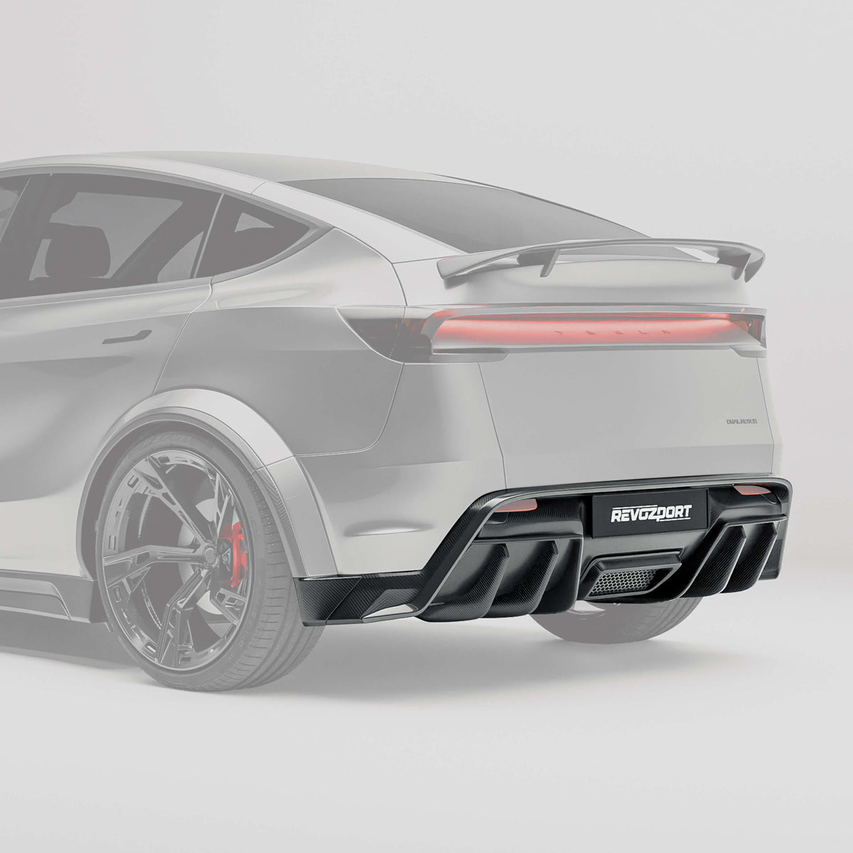 Tesla Model Y Juniper carbon fiber rear diffuser rear angle