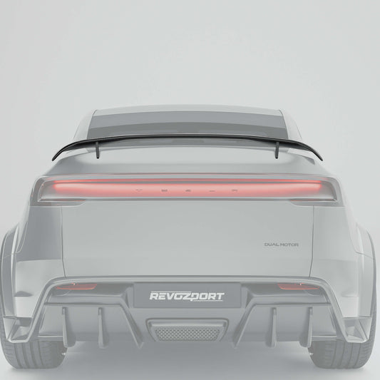 Tesla Model Y Juniper carbon fiber rear wing detail
