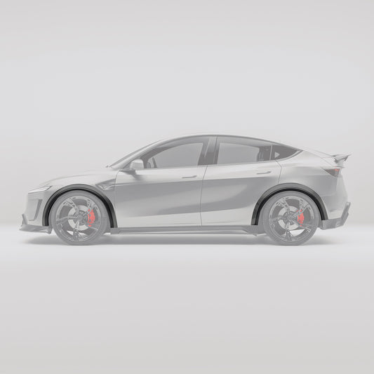 Tesla Model Y Juniper carbon wheel arch extensions side view