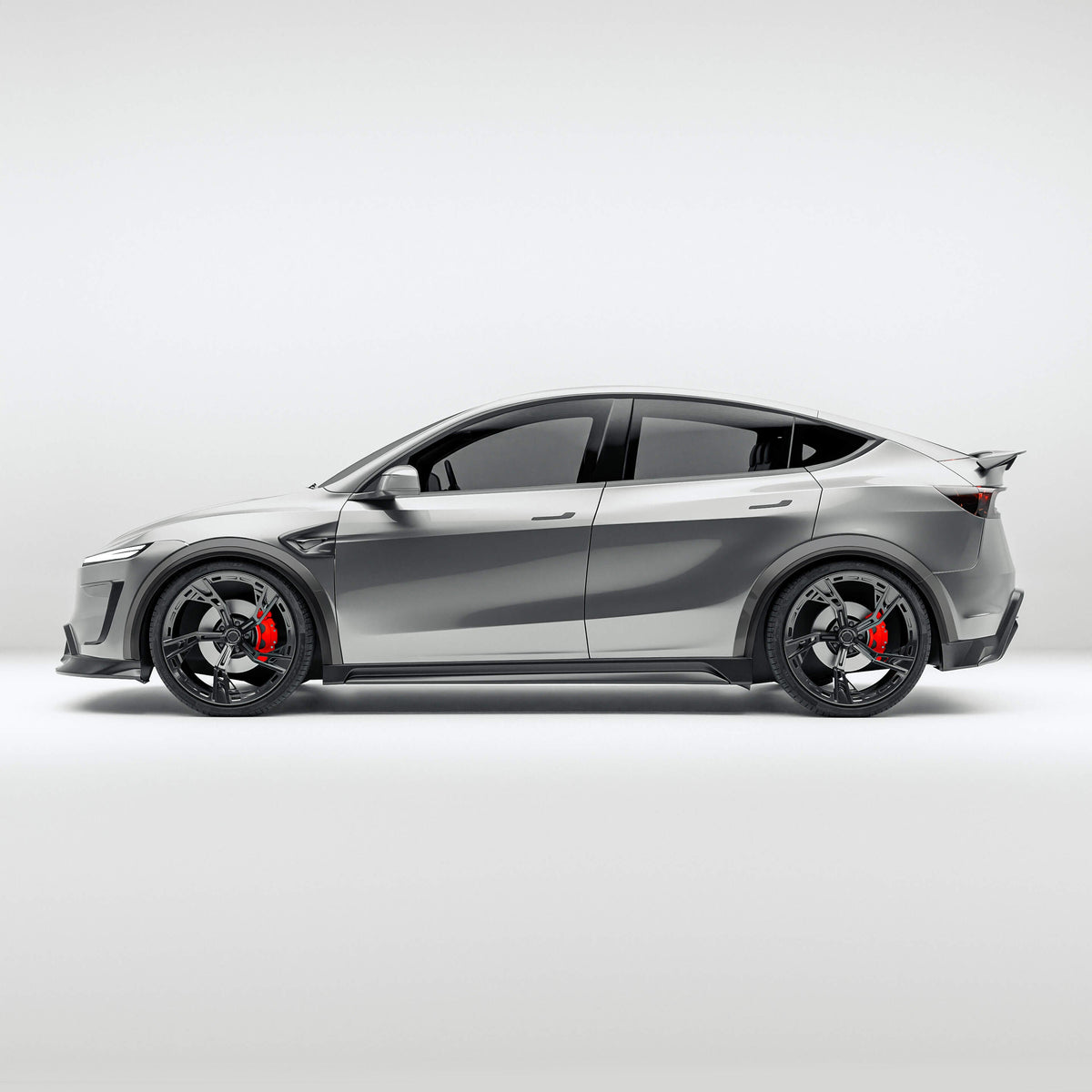 Tesla Model Y Juniper carbon fiber wheel arch extensions studio view