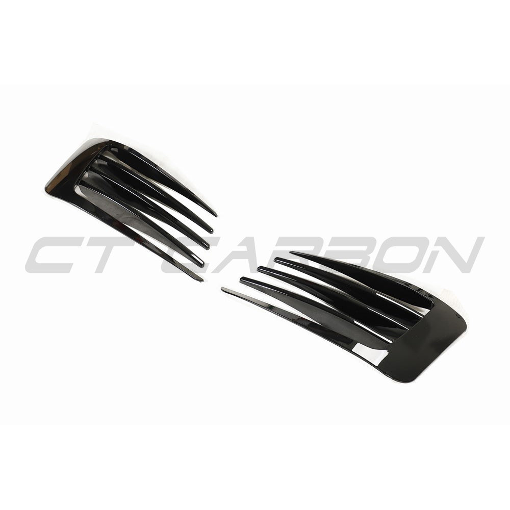 VOLKSWAGEN GOLF MK7 GTI GLOSS BLACK FRONT BUMPER TRIM-Accessories-BLAK BY CT-CT Carbon - High-quality carbon fiber and gloss black aerodynamic parts for premium sports and luxury vehicles.