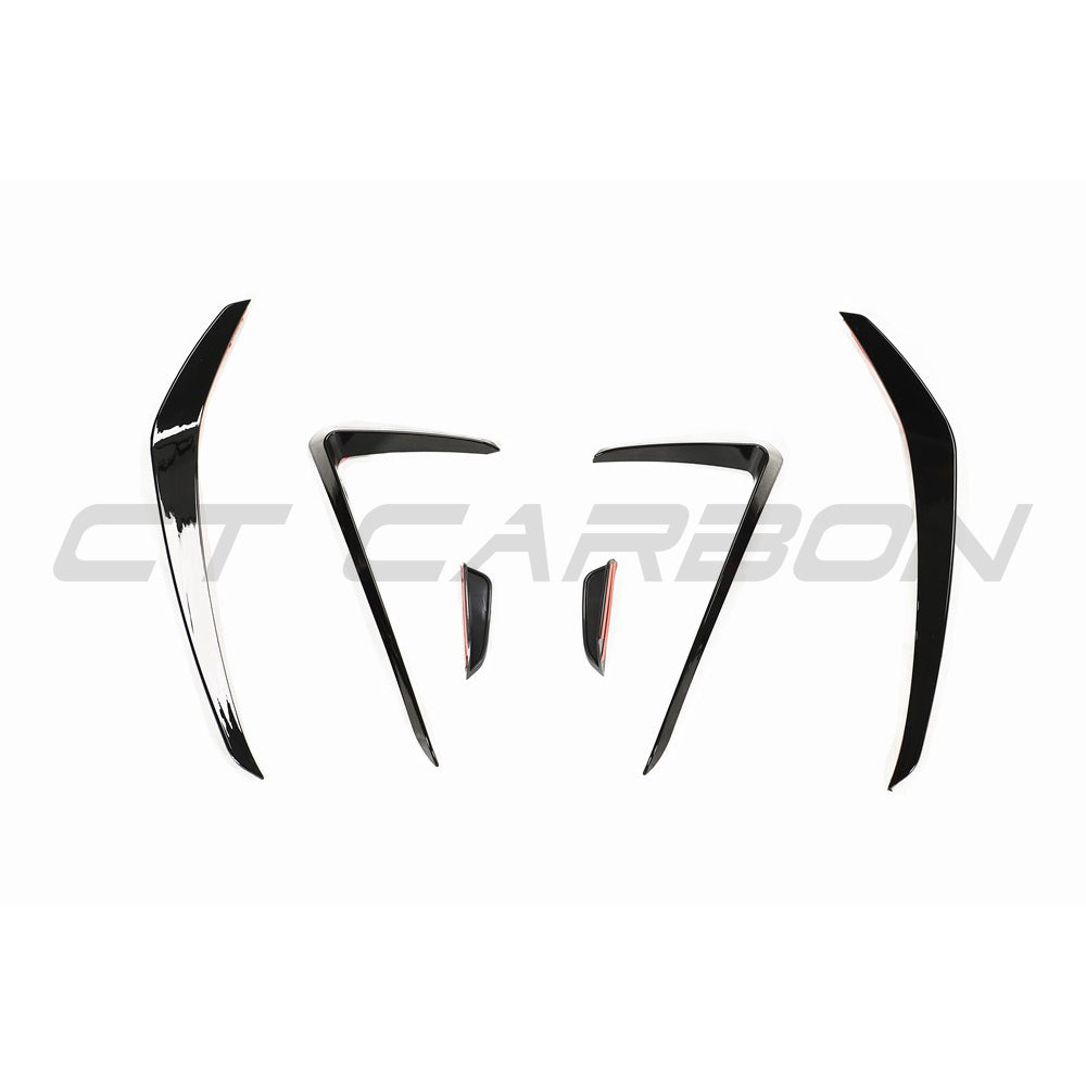 VOLKSWAGEN GOLF MK7.5 GTI FRONT BUMPER CANARDS-Accessories-BLAK BY CT-CT Carbon - High-quality carbon fiber and gloss black aerodynamic parts for premium sports and luxury vehicles.