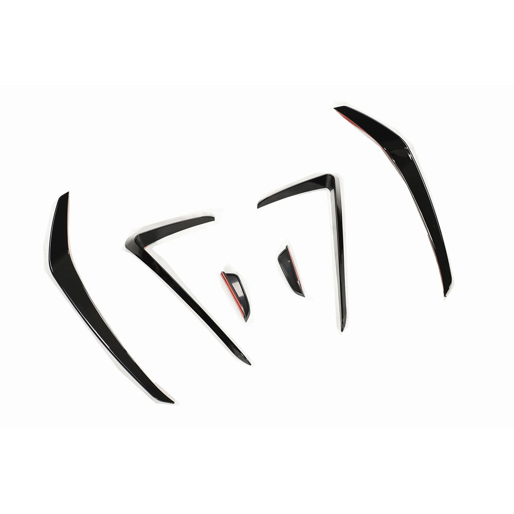 VOLKSWAGEN GOLF MK7.5 GTI FRONT BUMPER CANARDS-Accessories-BLAK BY CT-CT Carbon - High-quality carbon fiber and gloss black aerodynamic parts for premium sports and luxury vehicles.