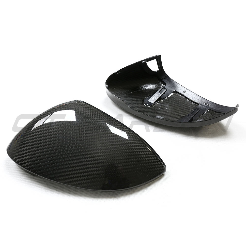 VOLKSWAGEN GOLF MK8 CARBON FIBRE MIRRORS - WITH LANE ASSIST-Mirrors-CT CARBON-CT Carbon - High-quality carbon fiber and gloss black aerodynamic parts for premium sports and luxury vehicles.
