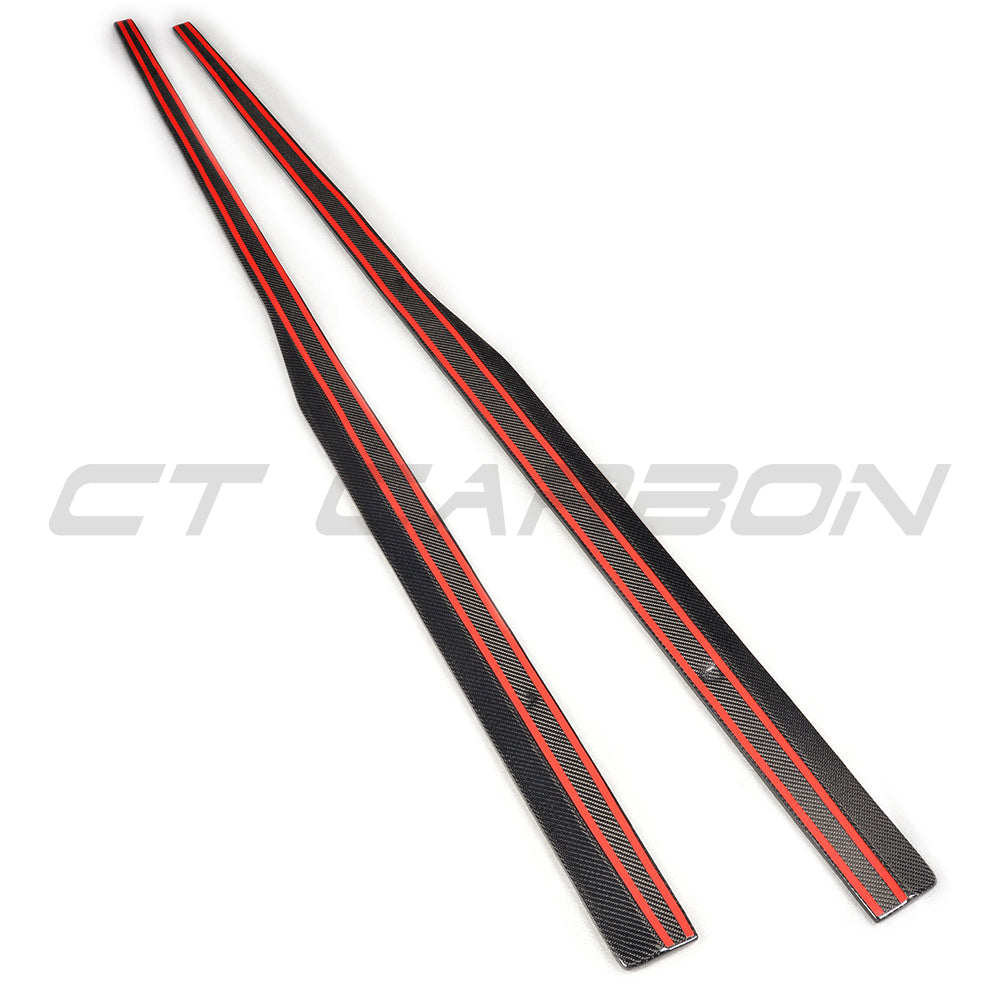 VW GOLF GTD/GTI MK7/7.5 2014-2020 CARBON FIBRE SIDE SKIRTS-Side Skirts-CT CARBON-CT Carbon - High-quality carbon fiber and gloss black aerodynamic parts for premium sports and luxury vehicles.