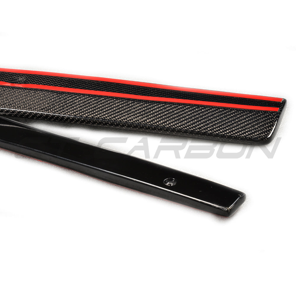 VW GOLF GTD/GTI MK7/7.5 2014-2020 CARBON FIBRE SIDE SKIRTS-Side Skirts-CT CARBON-CT Carbon - High-quality carbon fiber and gloss black aerodynamic parts for premium sports and luxury vehicles.