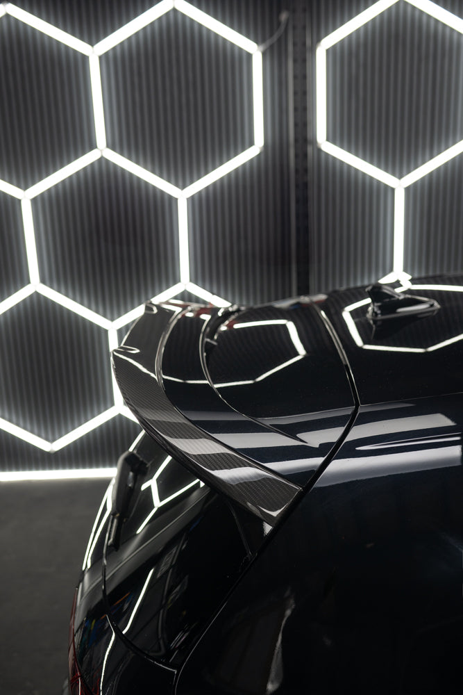 VW GOLF MK8 CS CARBON FIBRE SPOILER - CT DESIGN-Spoiler-CT CARBON-CT Carbon - High-quality carbon fiber and gloss black aerodynamic parts for premium sports and luxury vehicles.