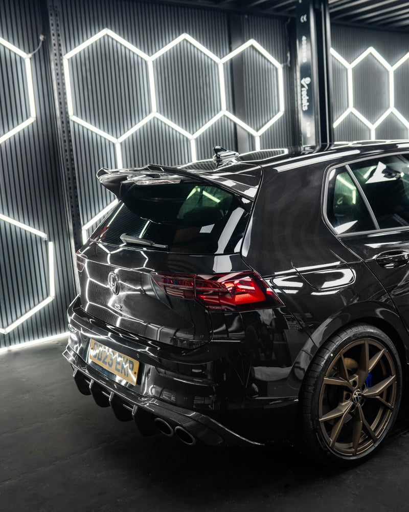 VW GOLF MK8 CS CARBON FIBRE SPOILER - CT DESIGN-Spoiler-CT CARBON-CT Carbon - High-quality carbon fiber and gloss black aerodynamic parts for premium sports and luxury vehicles.