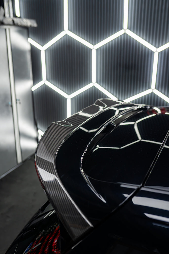 VW GOLF MK8 CS CARBON FIBRE SPOILER - CT DESIGN-Spoiler-CT CARBON-CT Carbon - High-quality carbon fiber and gloss black aerodynamic parts for premium sports and luxury vehicles.