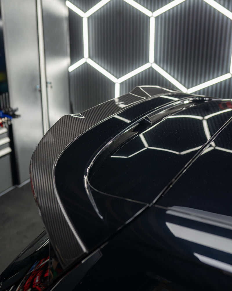 VW GOLF MK8 CS CARBON FIBRE SPOILER - CT DESIGN-Spoiler-CT CARBON-CT Carbon - High-quality carbon fiber and gloss black aerodynamic parts for premium sports and luxury vehicles.