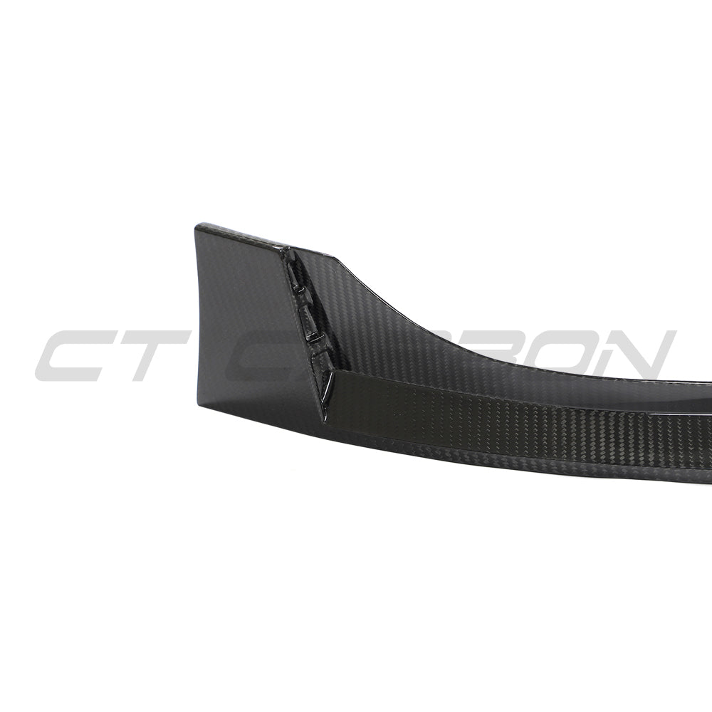 VW GOLF MK8 GTI CARBON FIBRE FRONT SPLITTER - V2-Splitter-CT CARBON-CT Carbon - High-quality carbon fiber and gloss black aerodynamic parts for premium sports and luxury vehicles.