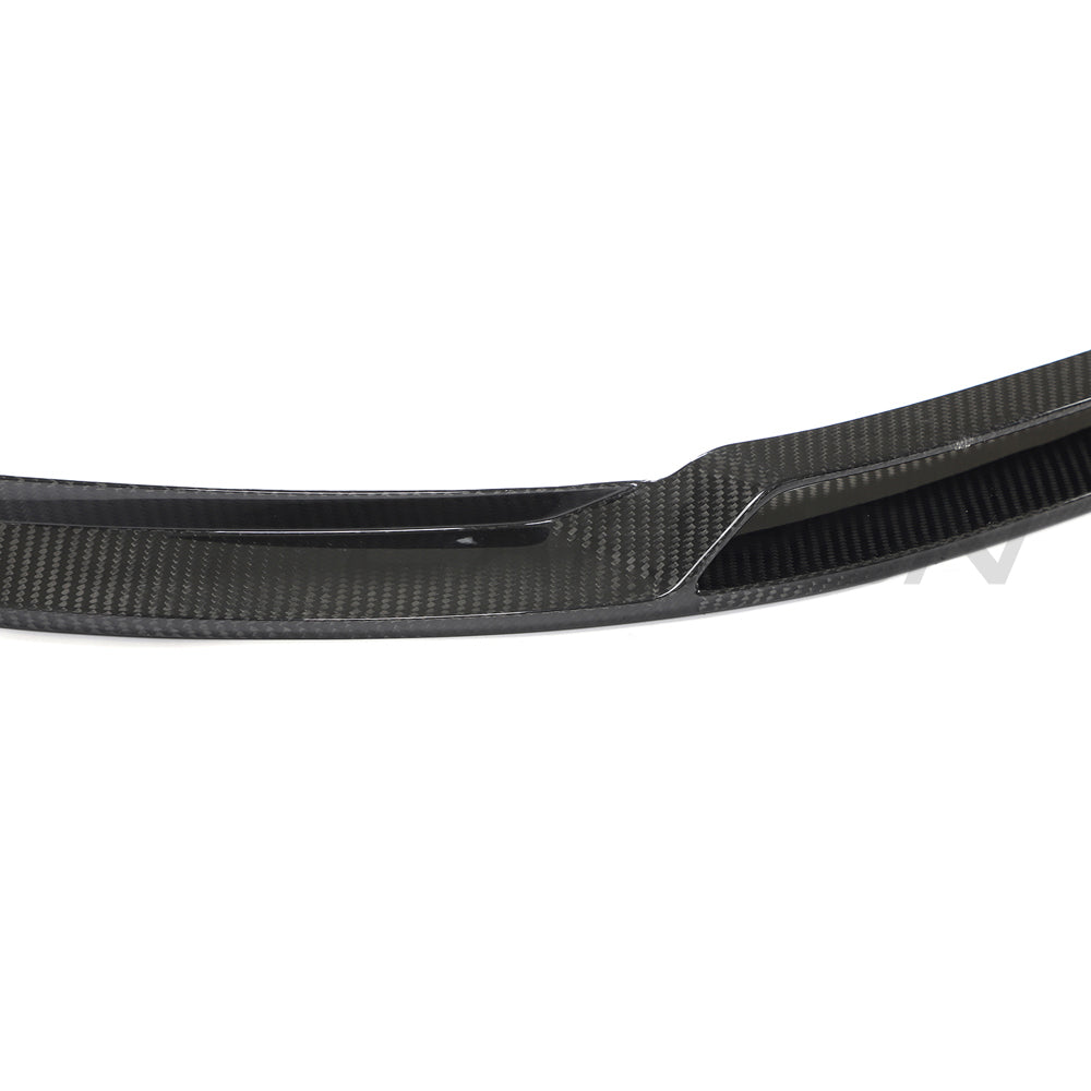 VW GOLF MK8 GTI CARBON FIBRE FRONT SPLITTER - V2-Splitter-CT CARBON-CT Carbon - High-quality carbon fiber and gloss black aerodynamic parts for premium sports and luxury vehicles.