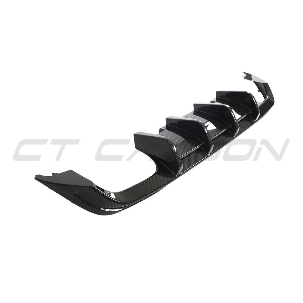 VW GOLF MK8 R CARBON FIBRE DIFFUSER - CT DESIGN-Diffuser-CT CARBON-CT Carbon - High-quality carbon fiber and gloss black aerodynamic parts for premium sports and luxury vehicles.