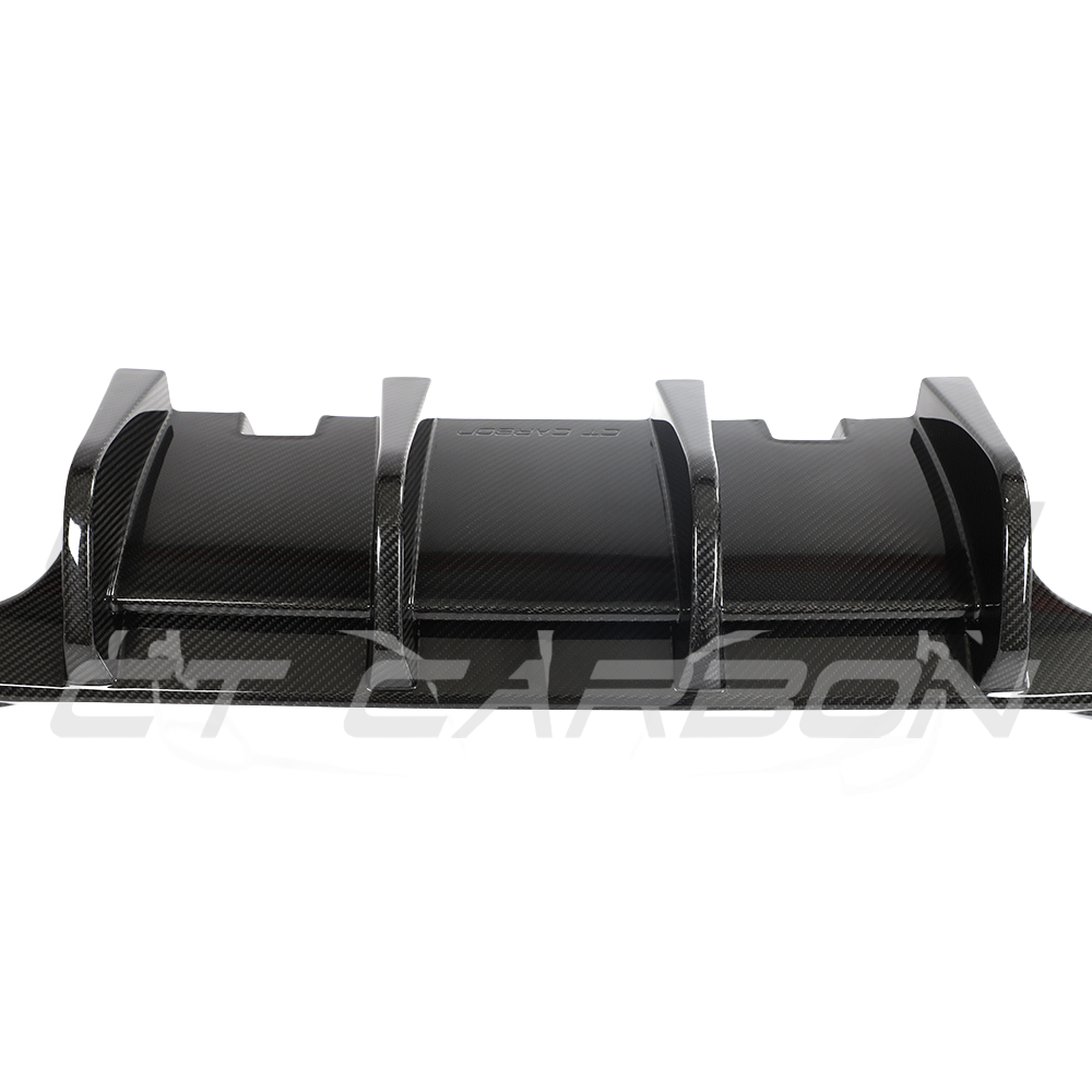 VW GOLF MK8 R CARBON FIBRE DIFFUSER - CT DESIGN-Diffuser-CT CARBON-CT Carbon - High-quality carbon fiber and gloss black aerodynamic parts for premium sports and luxury vehicles.