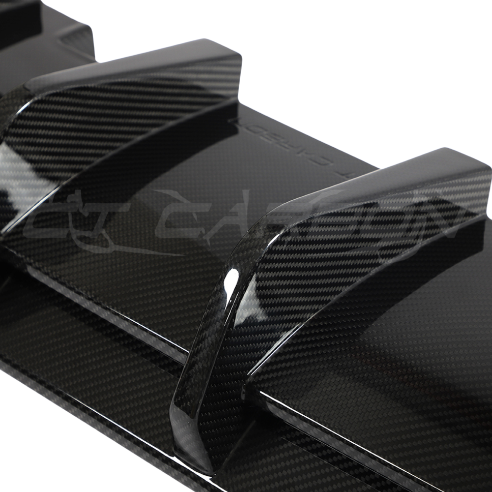VW GOLF MK8 R CARBON FIBRE DIFFUSER - CT DESIGN-Diffuser-CT CARBON-CT Carbon - High-quality carbon fiber and gloss black aerodynamic parts for premium sports and luxury vehicles.