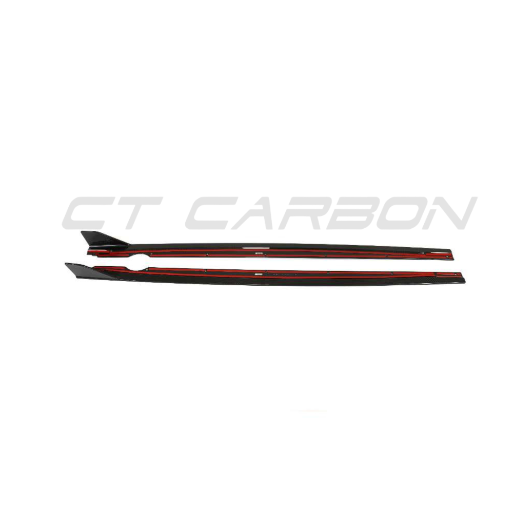 VW GOLF MK8 R CARBON FIBRE SIDE SKIRTS - CT DESIGN-Side Skirts-CT CARBON-CT Carbon - High-quality carbon fiber and gloss black aerodynamic parts for premium sports and luxury vehicles.