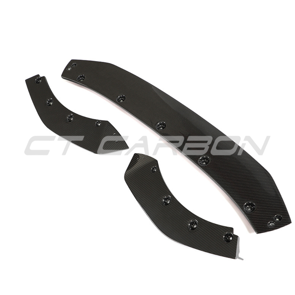 VW GOLF MK8 R CARBON FIBRE SPLITTER - CT DESIGN-Splitter-CT CARBON-CT Carbon - High-quality carbon fiber and gloss black aerodynamic parts for premium sports and luxury vehicles.