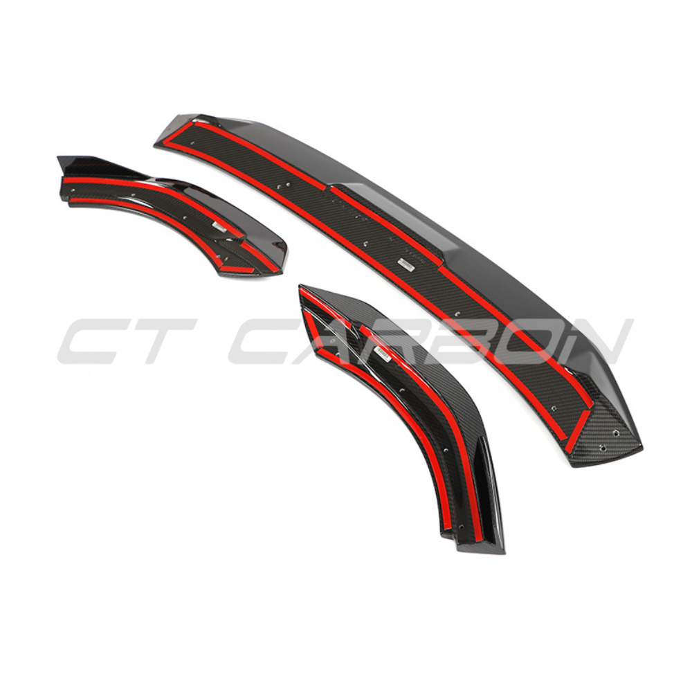VW GOLF MK8 R CARBON FIBRE SPLITTER - CT DESIGN-Splitter-CT CARBON-CT Carbon - High-quality carbon fiber and gloss black aerodynamic parts for premium sports and luxury vehicles.