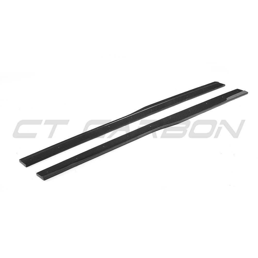 VW GOLF R MK7/7.5 2014-2020 CARBON FIBRE SIDE SKIRTS-Side Skirts-CT CARBON-CT Carbon - High-quality carbon fiber and gloss black aerodynamic parts for premium sports and luxury vehicles.