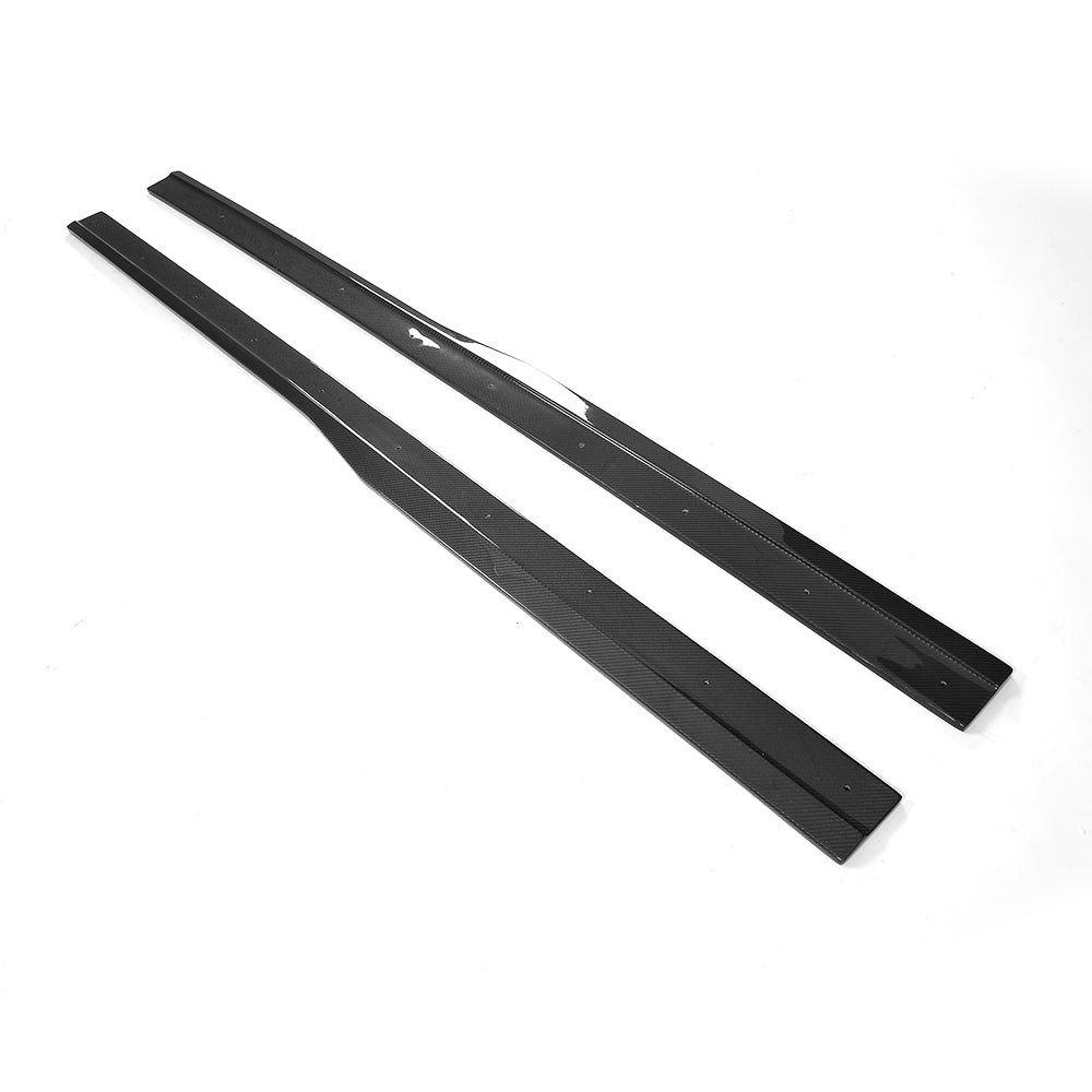 VW GOLF R MK7/7.5 2014-2020 CARBON FIBRE SIDE SKIRTS-Side Skirts-CT CARBON-CT Carbon - High-quality carbon fiber and gloss black aerodynamic parts for premium sports and luxury vehicles.