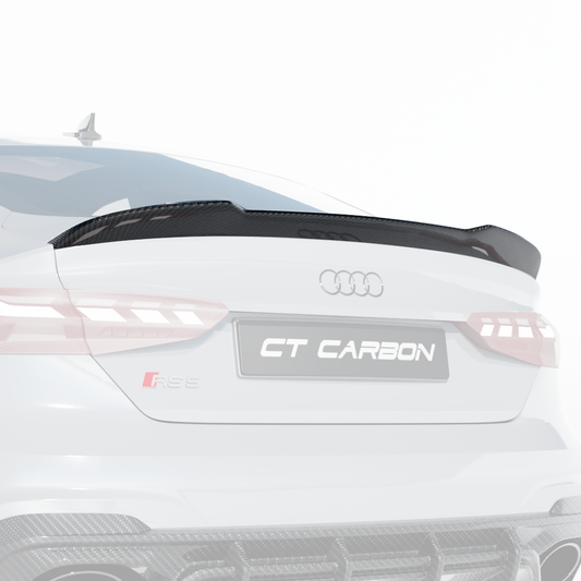 AUDI A5/S5/RS5 B9.5 SPORTBACK 2016-2024 CARBON FIBRE SPOILER - CT DESIGN-Spoiler-CT CARBON-CT Carbon - High-quality carbon fiber and gloss black aerodynamic parts for premium sports and luxury vehicles.