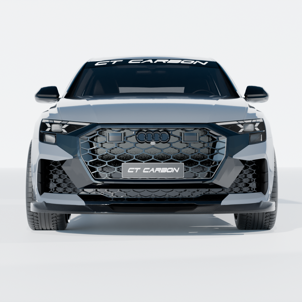 front of the audi rsq8 facelift carbon fibre kit