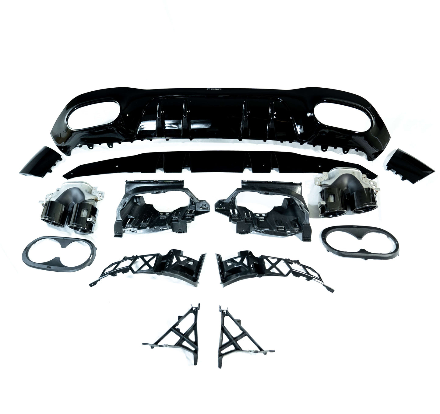 BLAK BY CT Diffuser MERCEDES A-CLASS W177 GLOSS BLACK QUAD TIP DIFFUSER