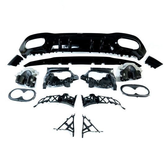 BLAK BY CT Diffuser MERCEDES A-CLASS W177 GLOSS BLACK QUAD TIP DIFFUSER