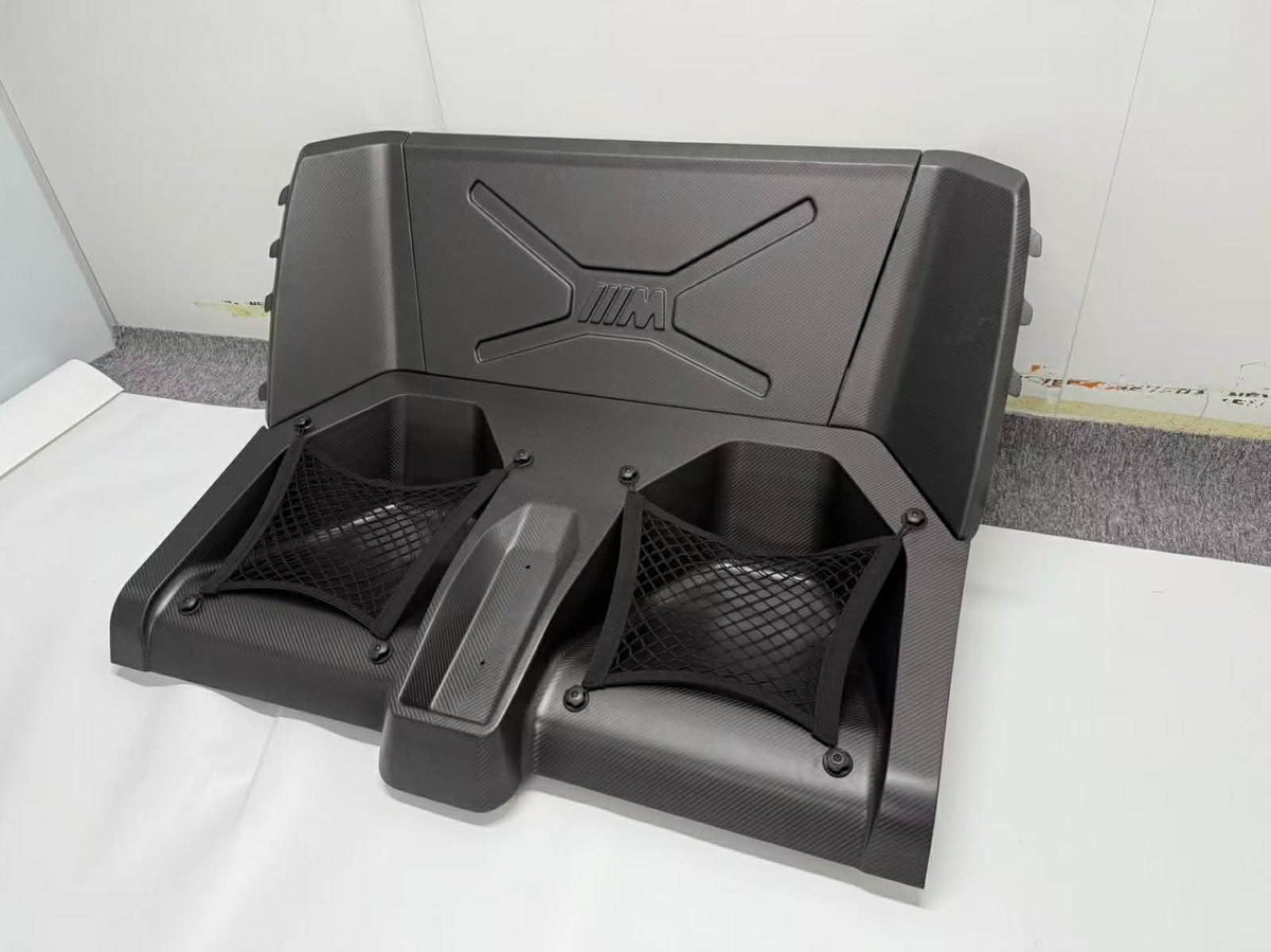 BMW M3/M4 SPLITTER - Rear Seat Delete in full dry carbon fiber.