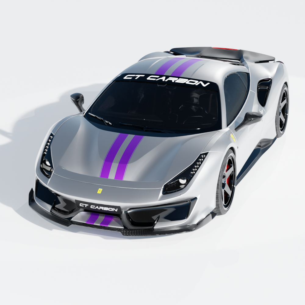 FERRARI 488 PISTA CARBON FIBRE KIT - CT DESIGN-Kit-CT CARBON-CT Carbon - High-quality carbon fiber and gloss black aerodynamic parts for premium sports and luxury vehicles.