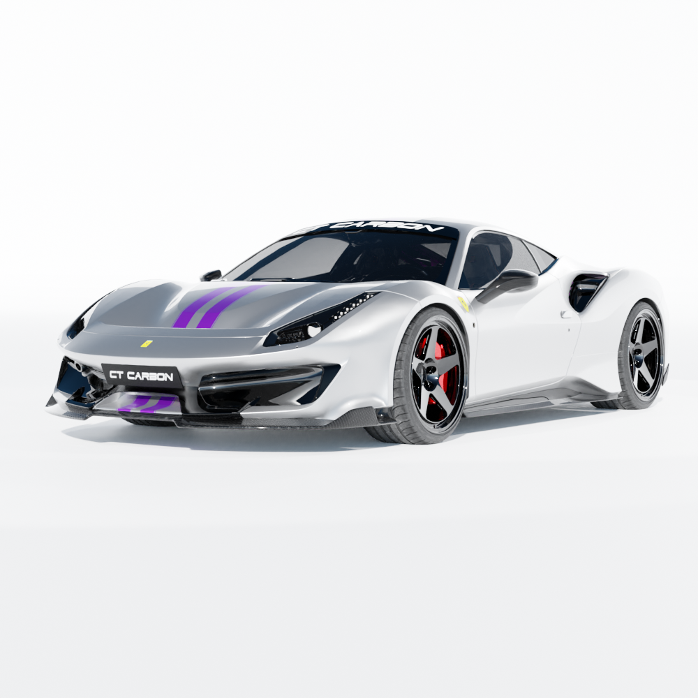 FERRARI 488 PISTA CARBON FIBRE KIT - CT DESIGN-Kit-CT CARBON-CT Carbon - High-quality carbon fiber and gloss black aerodynamic parts for premium sports and luxury vehicles.