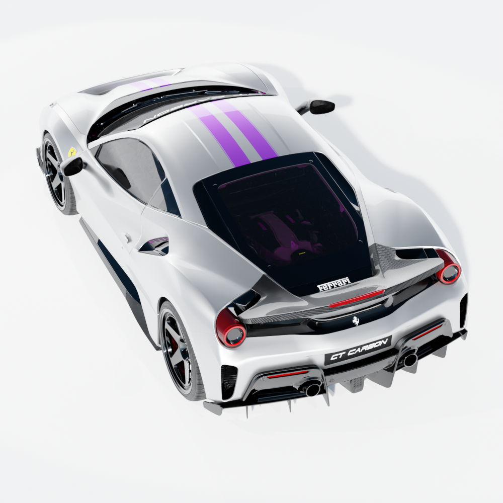 FERRARI 488 PISTA CARBON FIBRE KIT - CT DESIGN-Kit-CT CARBON-CT Carbon - High-quality carbon fiber and gloss black aerodynamic parts for premium sports and luxury vehicles.