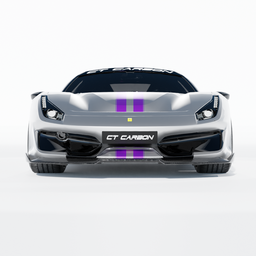 FERRARI 488 PISTA CARBON FIBRE KIT - CT DESIGN-Kit-CT CARBON-CT Carbon - High-quality carbon fiber and gloss black aerodynamic parts for premium sports and luxury vehicles.
