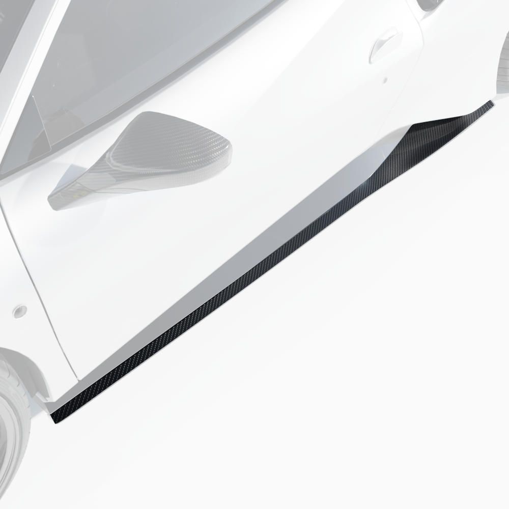 FERRARI 488 PISTA CARBON FIBRE SIDE SKIRTS - CT DESIGN-Side Skirts-CT CARBON-CT Carbon - High-quality carbon fiber and gloss black aerodynamic parts for premium sports and luxury vehicles.