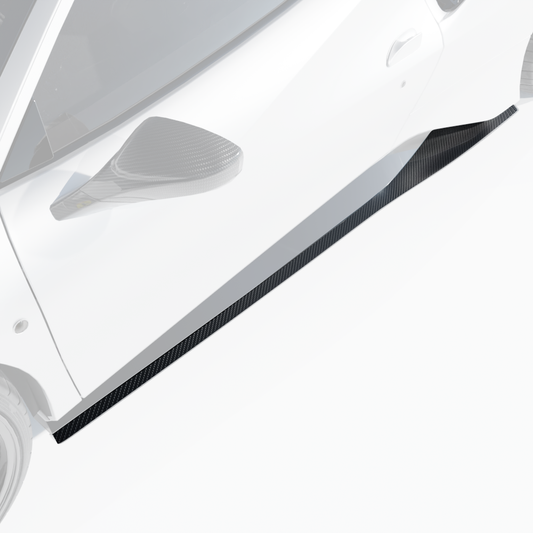 FERRARI 488 PISTA CARBON FIBRE SIDE SKIRTS - CT DESIGN-Side Skirts-CT CARBON-CT Carbon - High-quality carbon fiber and gloss black aerodynamic parts for premium sports and luxury vehicles.