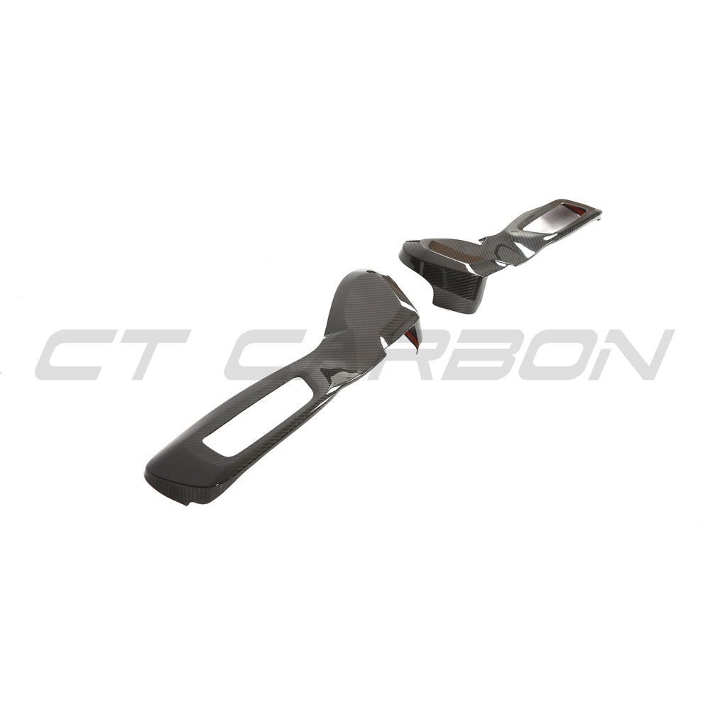 BMW GXX/F9X/G42 CARBON FIBRE SEAT CONTROL COVERS-Accessories-CT CARBON-CT Carbon - High-quality carbon fiber and gloss black aerodynamic parts for premium sports and luxury vehicles.