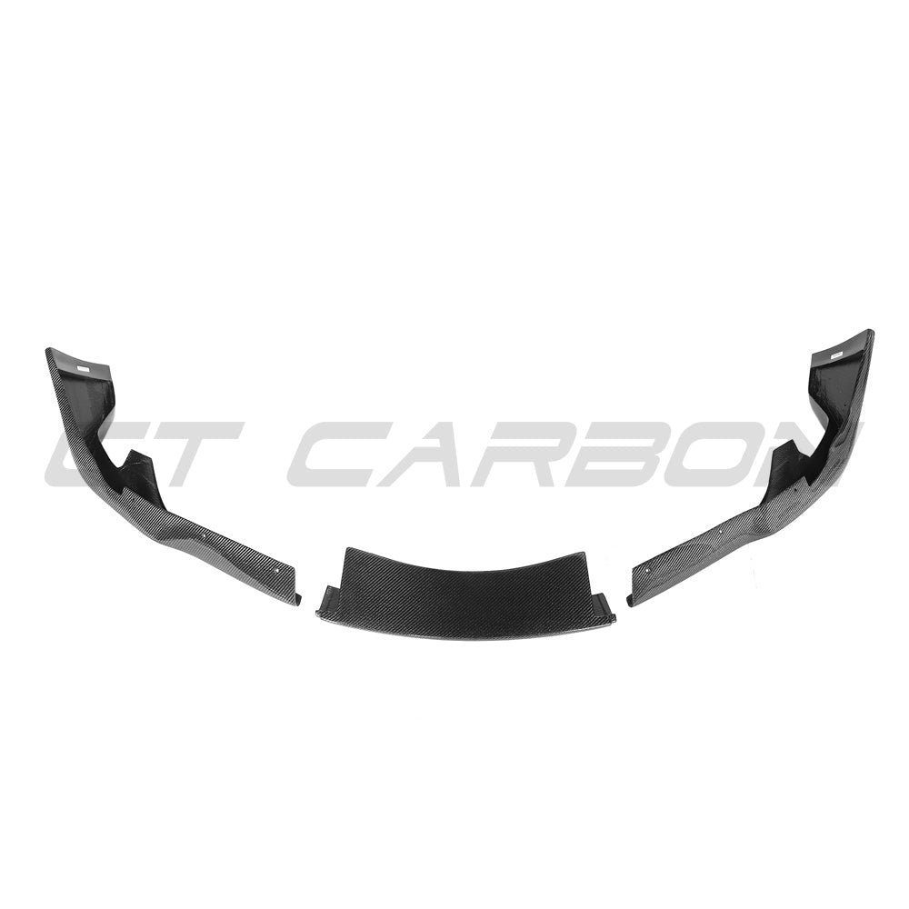 TOYOTA SUPRA 2019+ A90 CARBON FIBRE SPLITTER - V3-Splitter-CT CARBON-CT Carbon - High-quality carbon fiber and gloss black aerodynamic parts for premium sports and luxury vehicles.