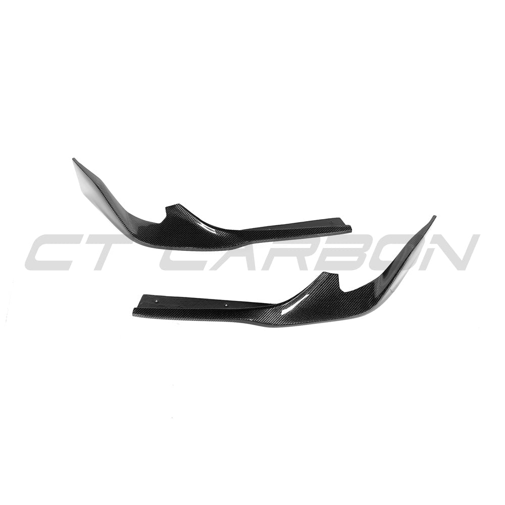 TOYOTA SUPRA 2019+ A90 CARBON FIBRE SPLITTER - V3-Splitter-CT CARBON-CT Carbon - High-quality carbon fiber and gloss black aerodynamic parts for premium sports and luxury vehicles.