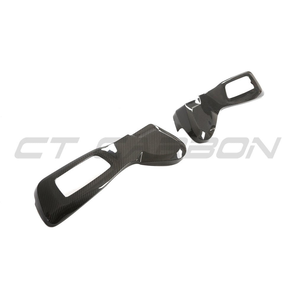 BMW GXX/F9X/G42 CARBON FIBRE SEAT CONTROL COVERS-Accessories-CT CARBON-CT Carbon - High-quality carbon fiber and gloss black aerodynamic parts for premium sports and luxury vehicles.