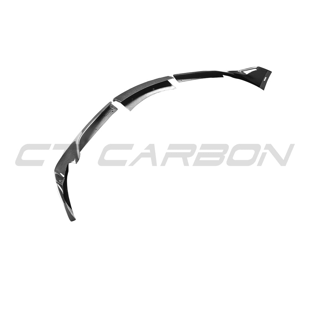 TOYOTA SUPRA 2019+ A90 CARBON FIBRE SPLITTER - V3-Splitter-CT CARBON-CT Carbon - High-quality carbon fiber and gloss black aerodynamic parts for premium sports and luxury vehicles.