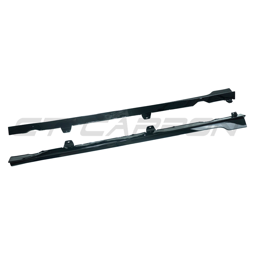 VOLKSWAGEN GOLF GTI/GTD MK7/7.5 2014-2020 GLOSS BLACK SIDE SKIRTS - TC STYLE-Side Skirts-BLAK BY CT-CT Carbon - High-quality carbon fiber and gloss black aerodynamic parts for premium sports and luxury vehicles.
