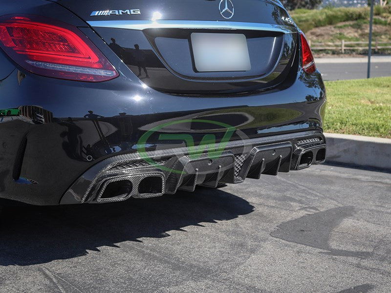 Mercedes C63/C63s AMG BRS Style Carbon Fiber Diffuser