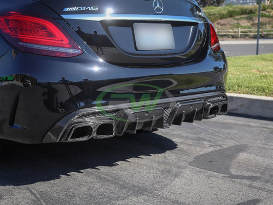 Mercedes C63/C63s AMG BRS Style Carbon Fiber Diffuser