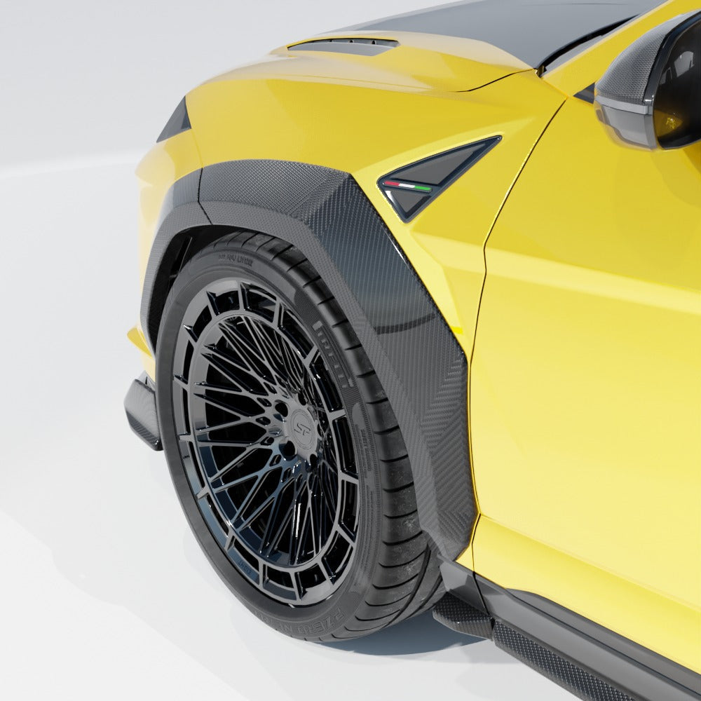 wheel arch of lamborghini urus performante ct design full carbon fibre kit